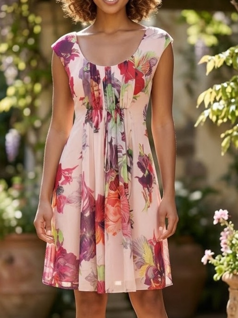 Ted Baker Floral Sleeveless Summer Dress - Pink Multicolor size 0
